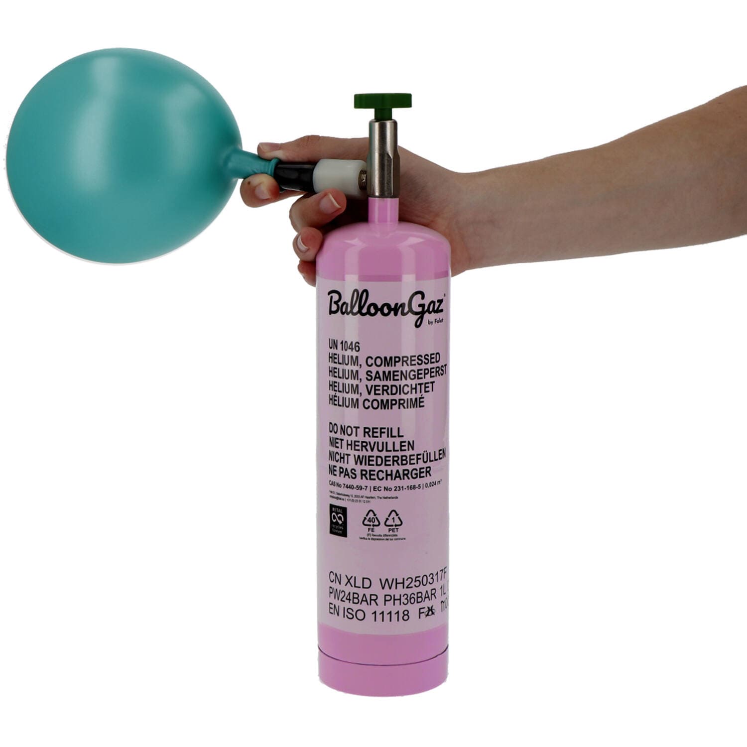 Heliumtub för 1 folieballong eller 3 latexballonger