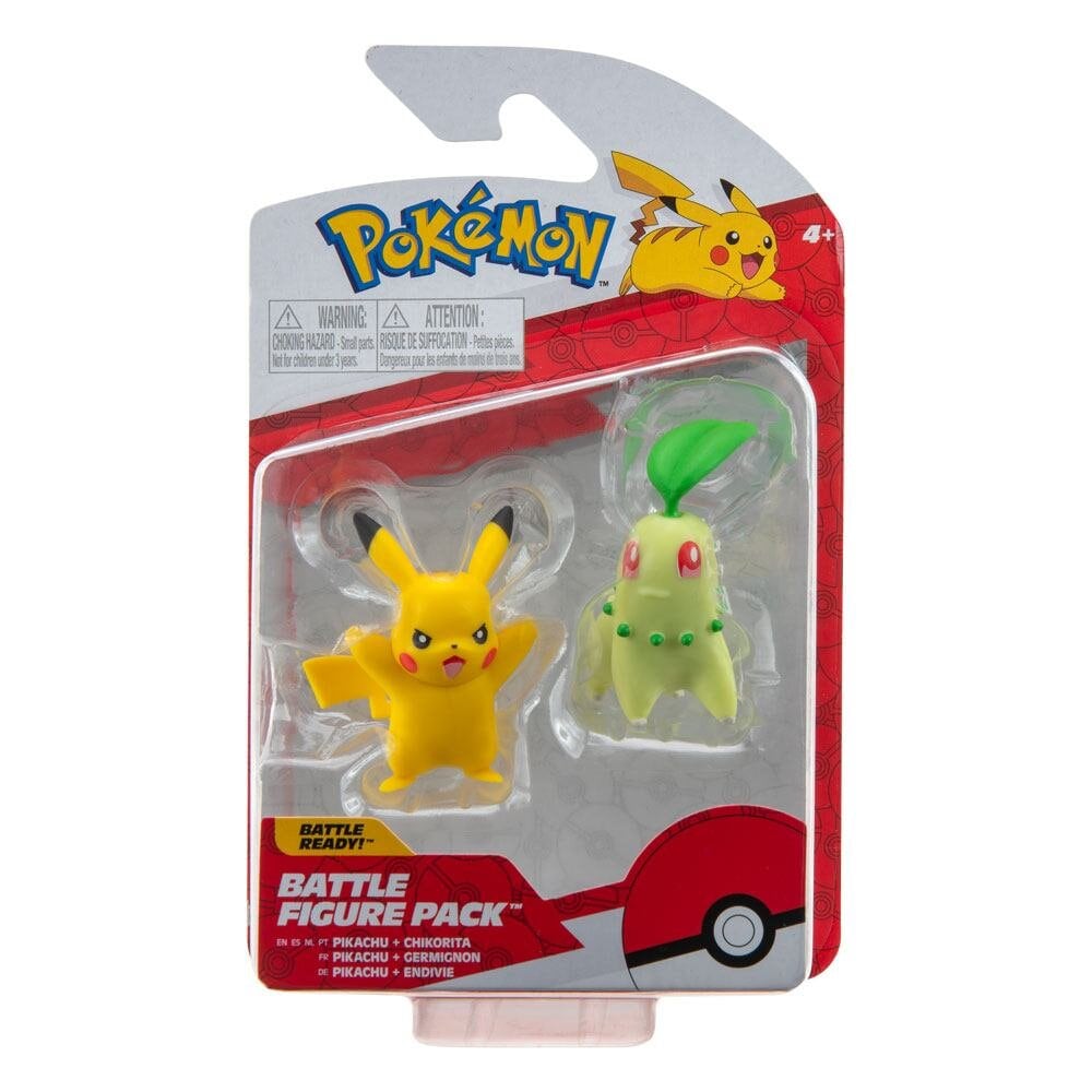 Pokémon - Stridsfigurer 2-pack Chikorita & Pikachu