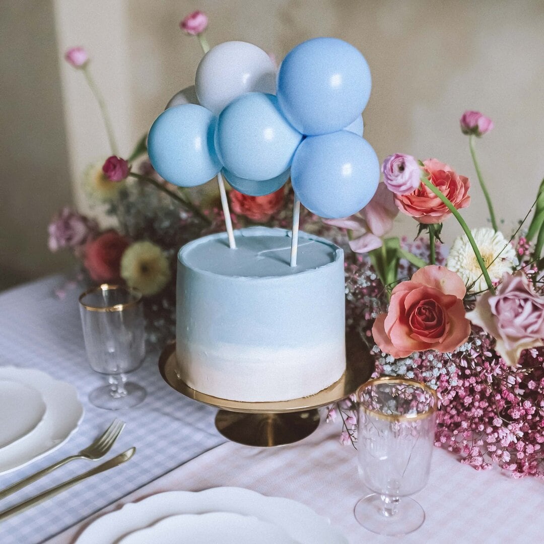 Cake Topper Ballongset Blå