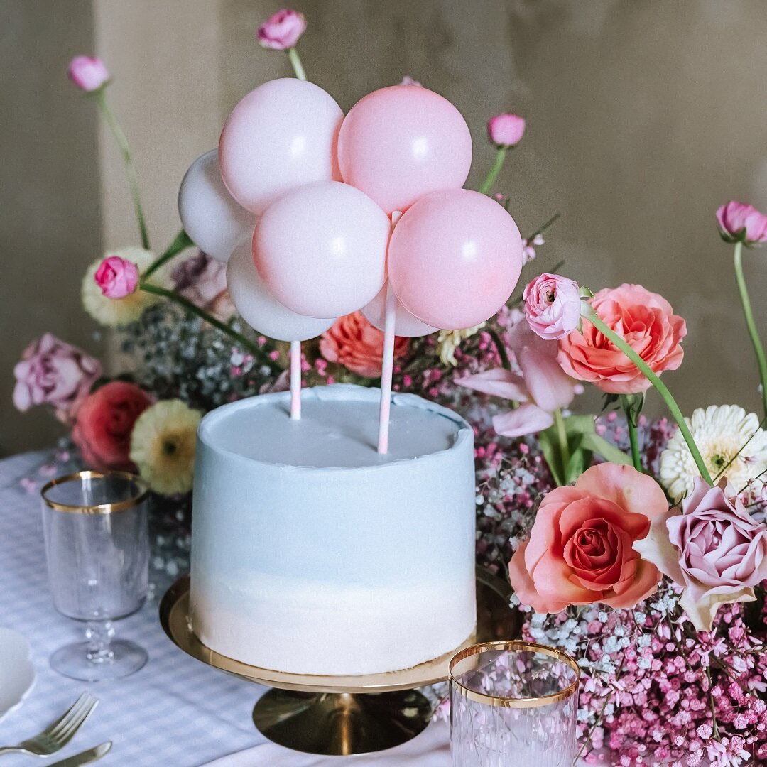 Cake Topper Ballongset Rosa