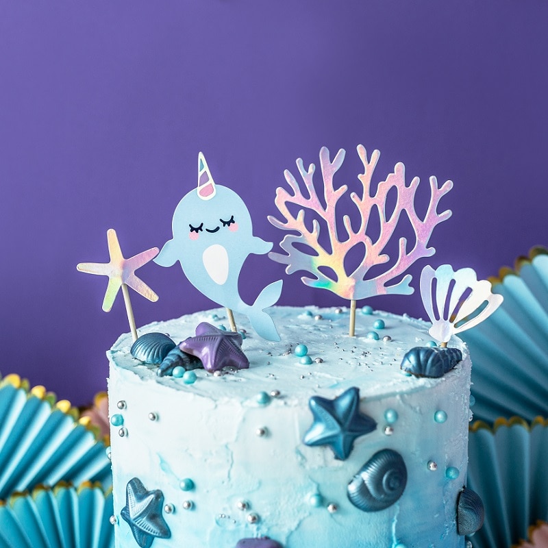 Cake Toppers - Narwhal 4-pack