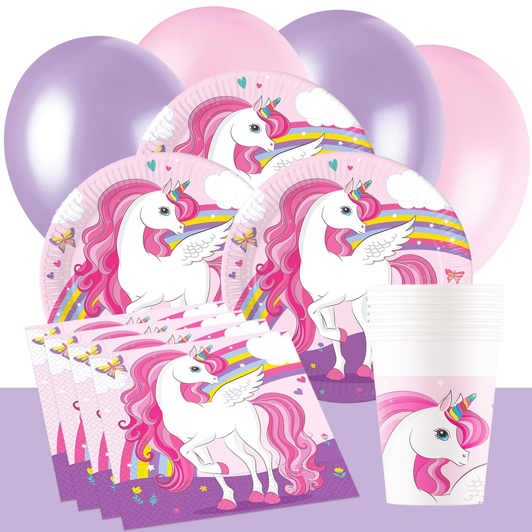 Unicorn Rainbow - Kalaspaket 8-16 personer