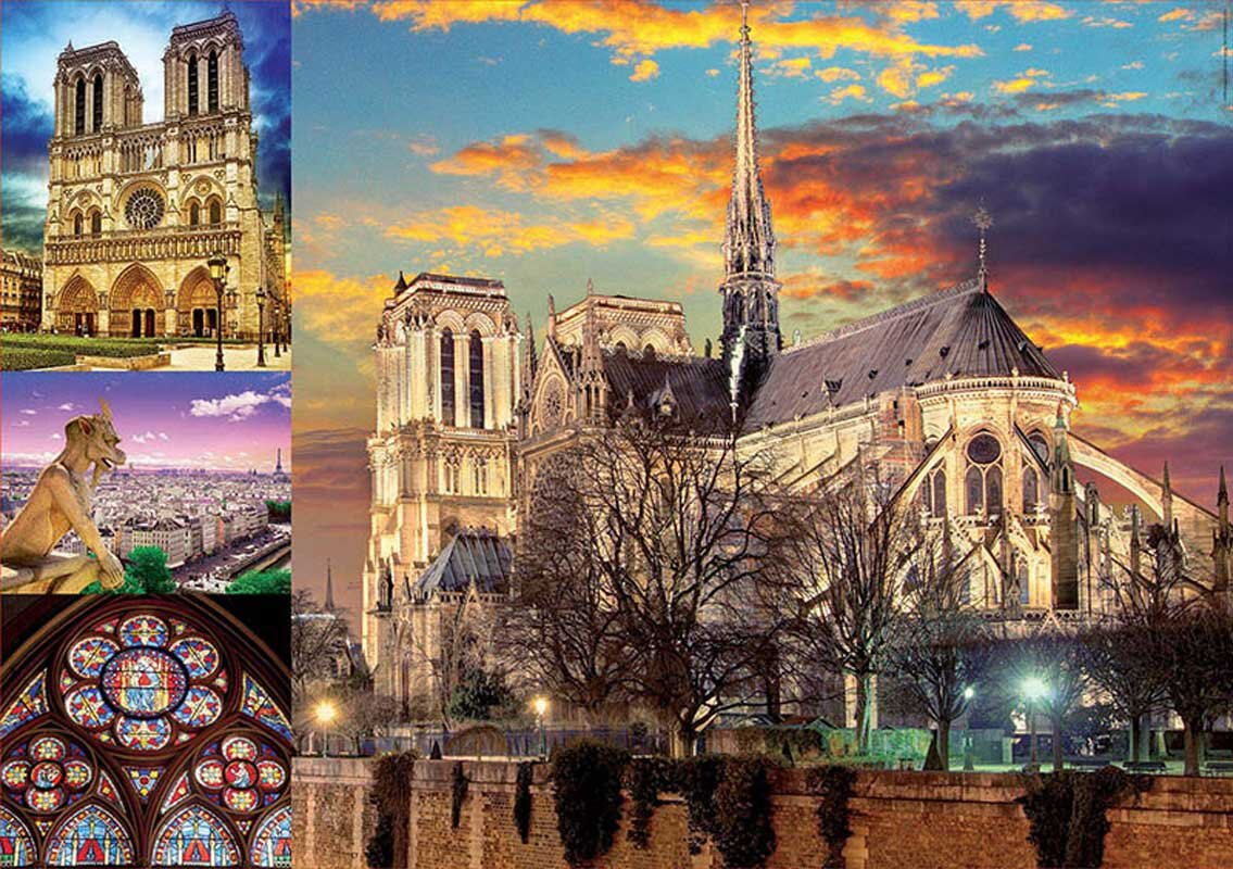 Educa Pussel - Kollage av Notre Dame 1000 bitar