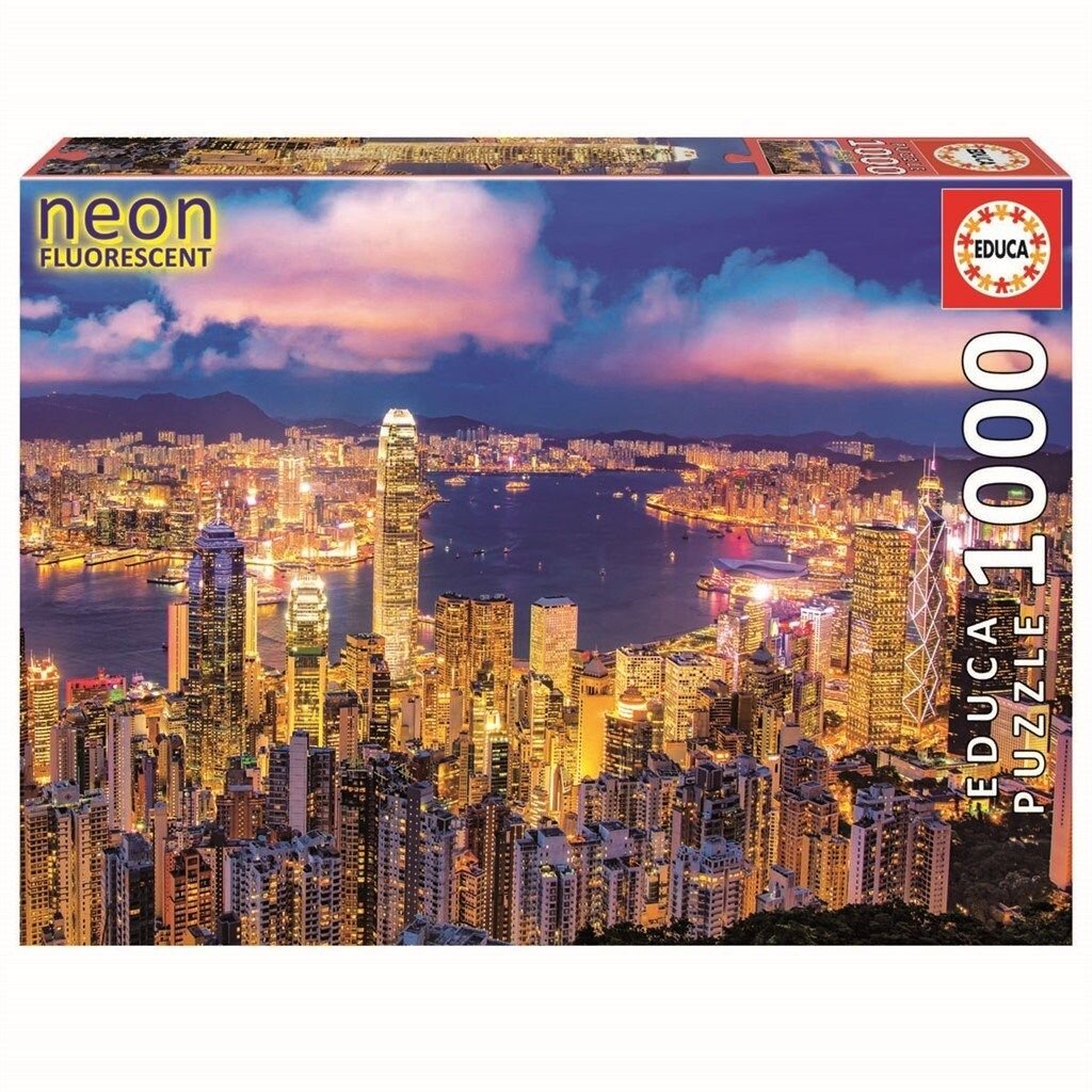 Educa Pussel - Hong Kong Skyline Neon 1000 bitar