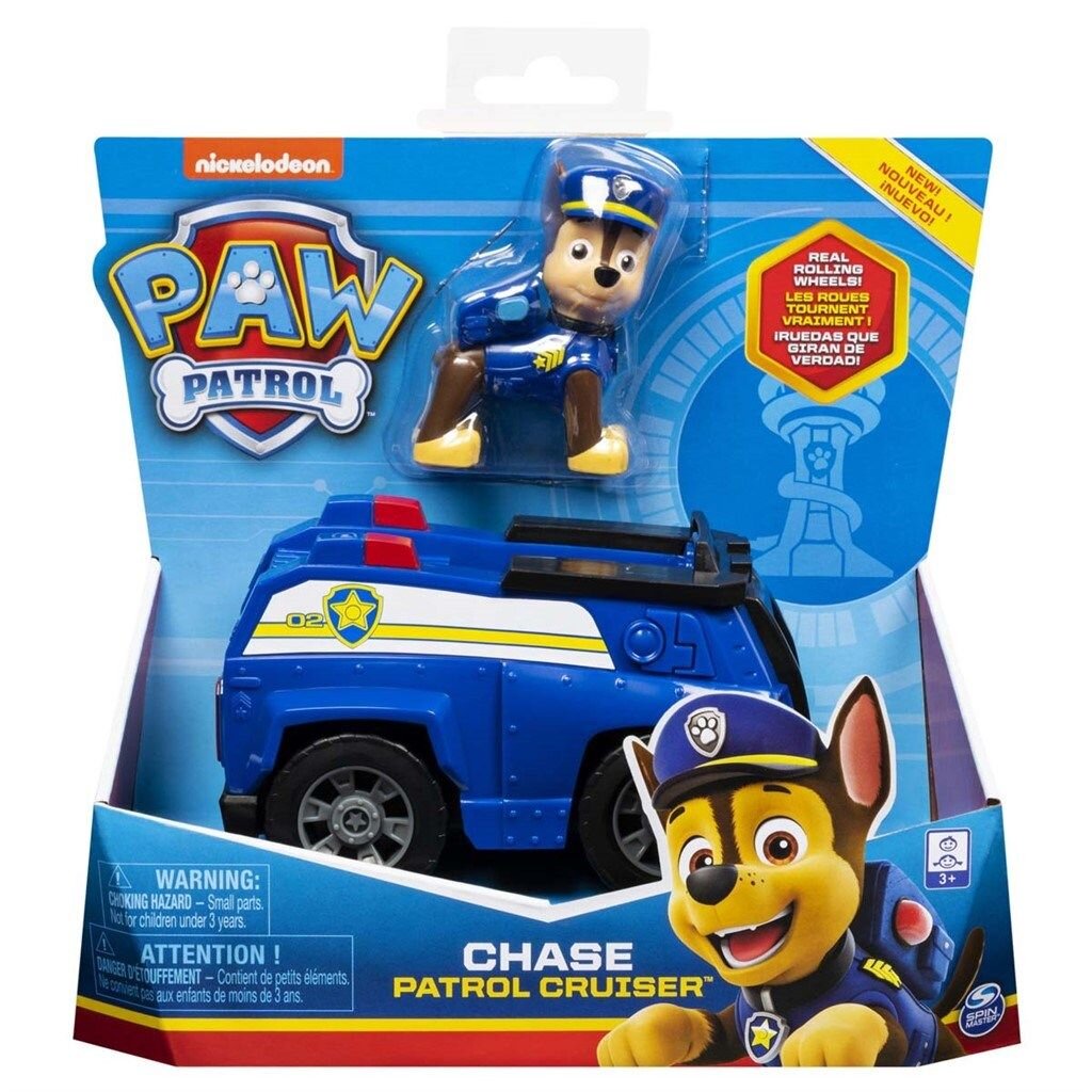 Paw Patrol, Actionfigur Chase med Polisbil