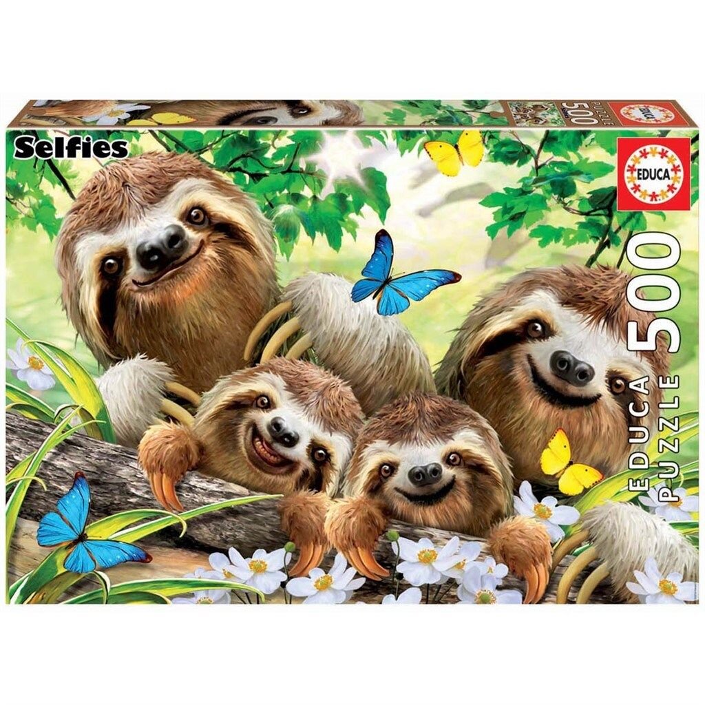 Educa Pussel - Slothfamiljens selfie 500 bitar