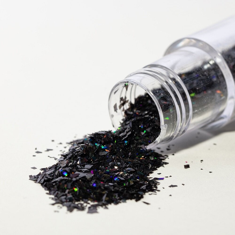PME Ätbara Glitterflingor, svart onyx