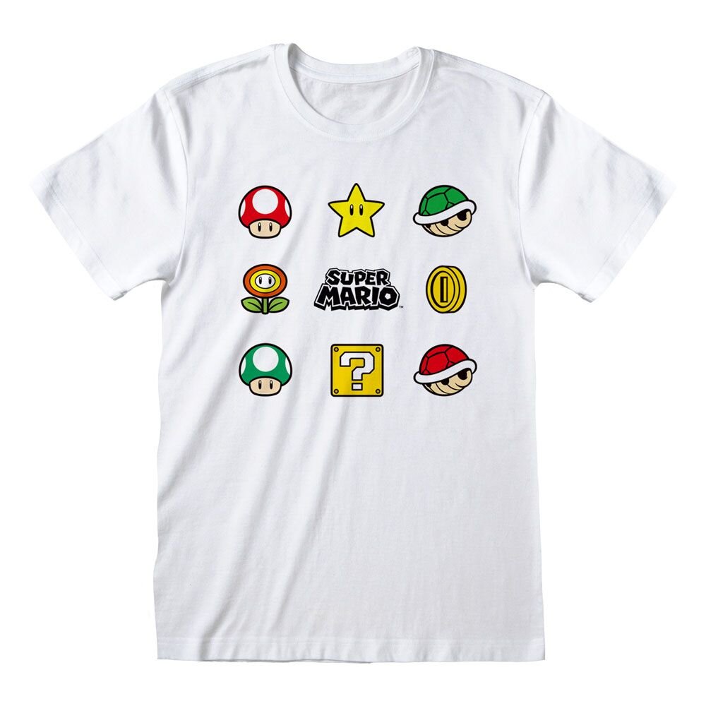 Super Mario, T-Shirt Classic Items Small