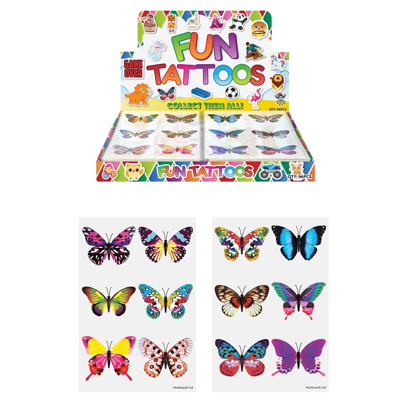 Tatueringar med fjärilsmotiv 6-pack