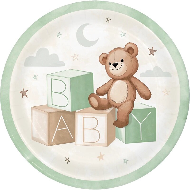 Teddybjörn Babyshower - Tallrikar 8-pack