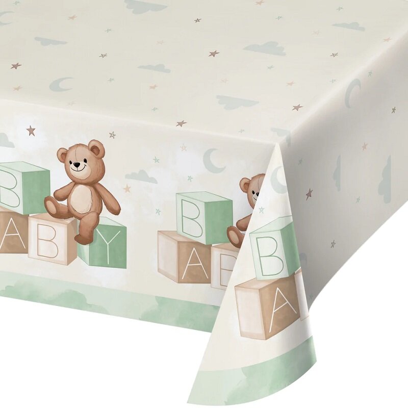 Teddybjörn Babyshower - Bordsduk i papper 137 x 259 cm