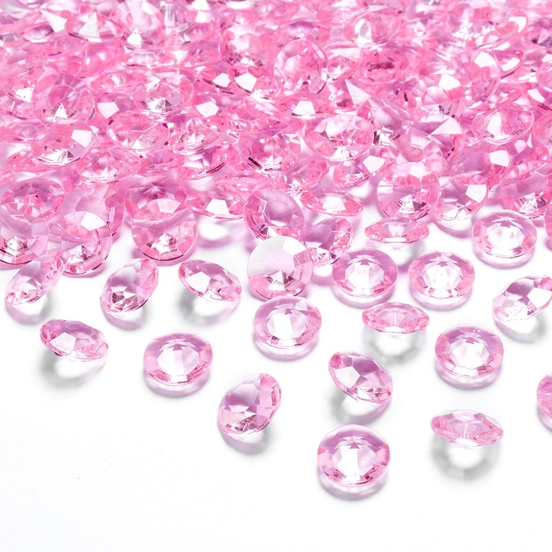 Diamantkonfetti - Rosa 100-pack