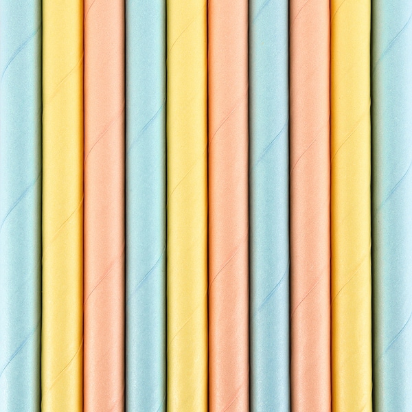 Pappsugrör - Pastellfärger 10-pack