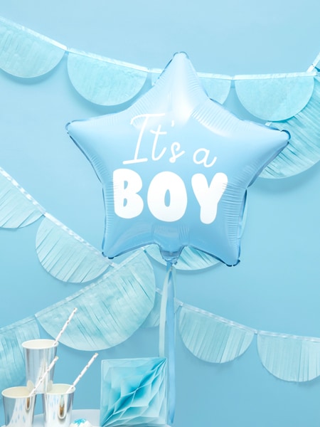 Stjärnformad folieballong It´s a boy