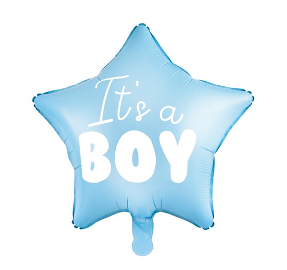 Stjärnformad folieballong It´s a boy