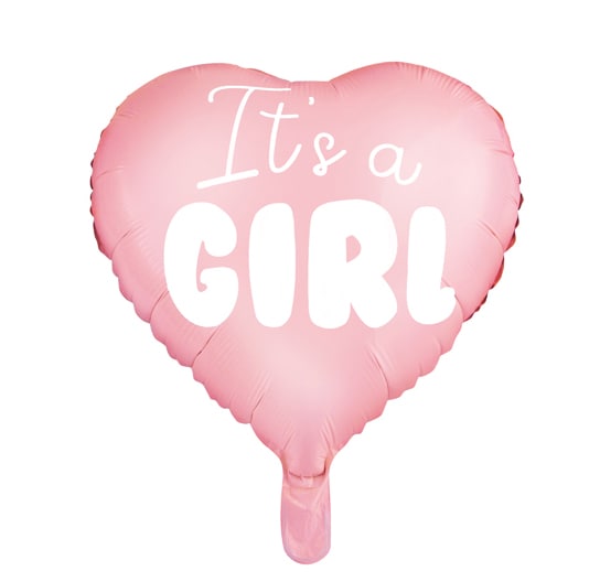 Hjärtformad folieballong It´s a Girl