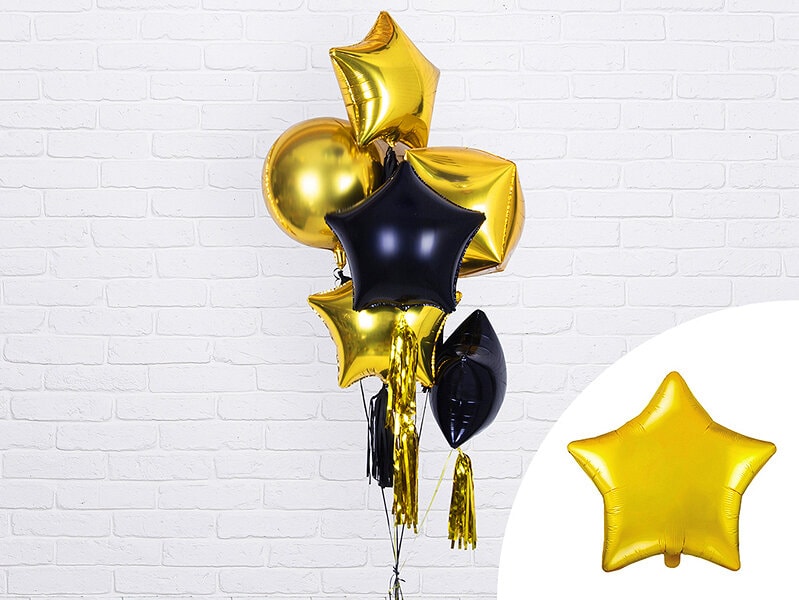 Folieballong Stjärna - Guld 48 cm