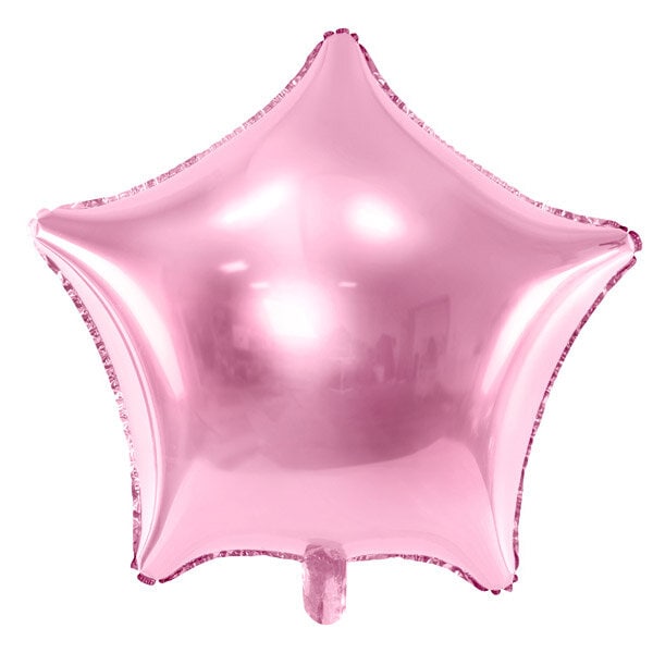 Folieballong Stjärna - Ljusrosa 48 cm