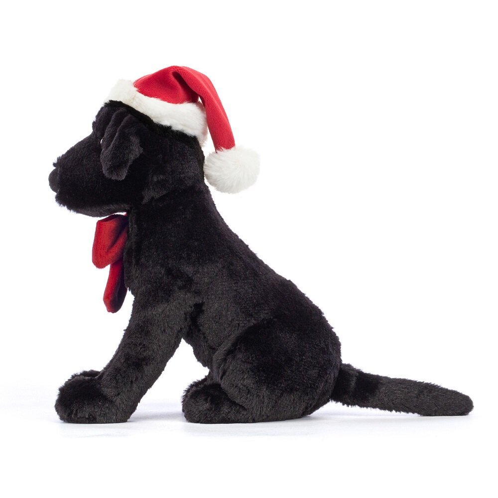 Jellycat - Svart Labrador med tomteluva 22 cm