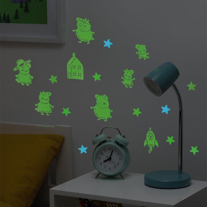 Peppa Pig Väggdekorationer - Lyser i mörker (208 st.)