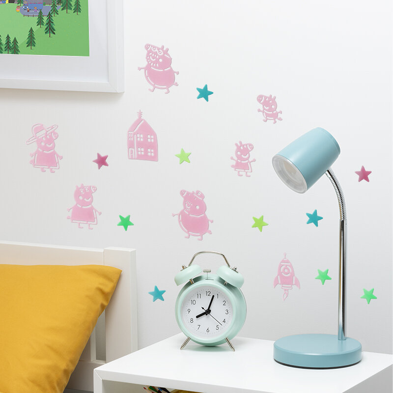 Peppa Pig Väggdekorationer - Lyser i mörker (208 st.)