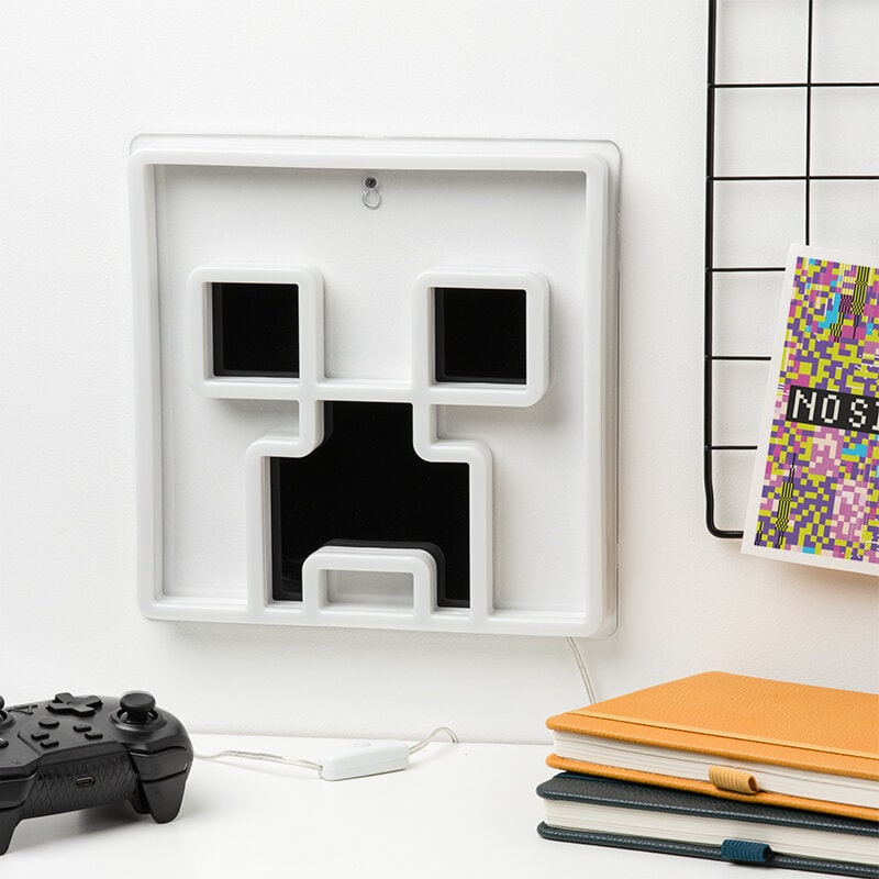 Minecraft Neon LED Vägglampa - Creeper 25 cm