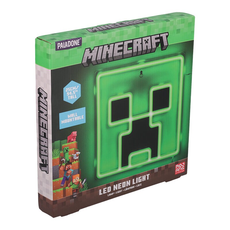 Minecraft Neon LED Vägglampa - Creeper 25 cm