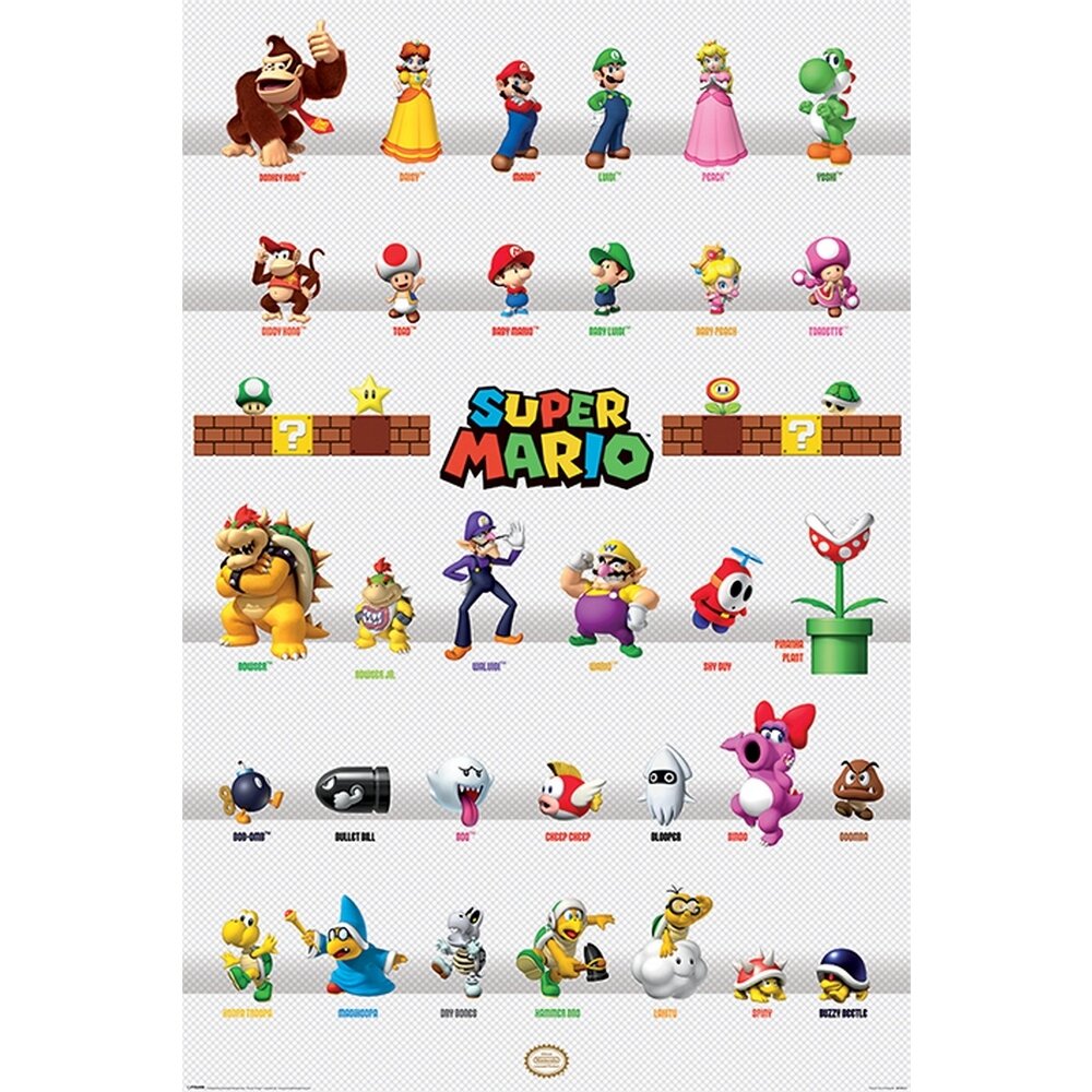 Poster - Super Mario Characters Parade 61 x 91,5 cm
