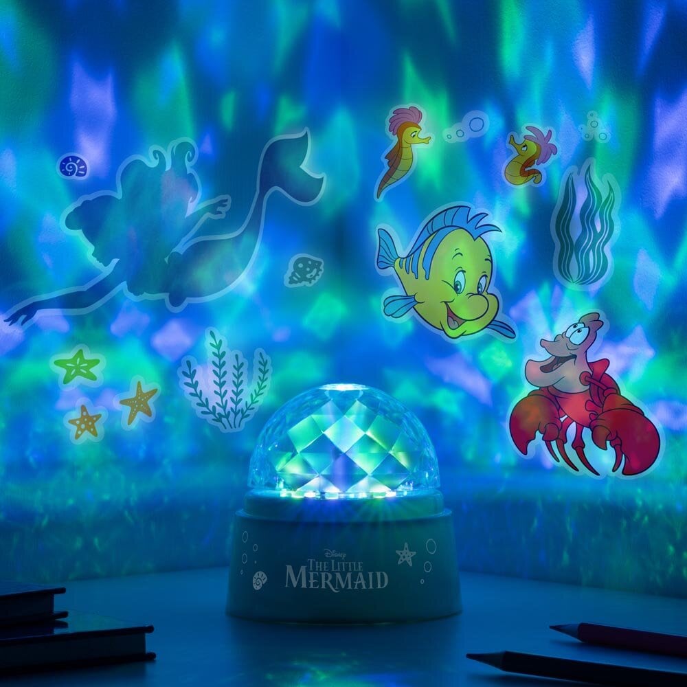 Den Lilla Sjöjungfrun - Lampa med projektor och stickers