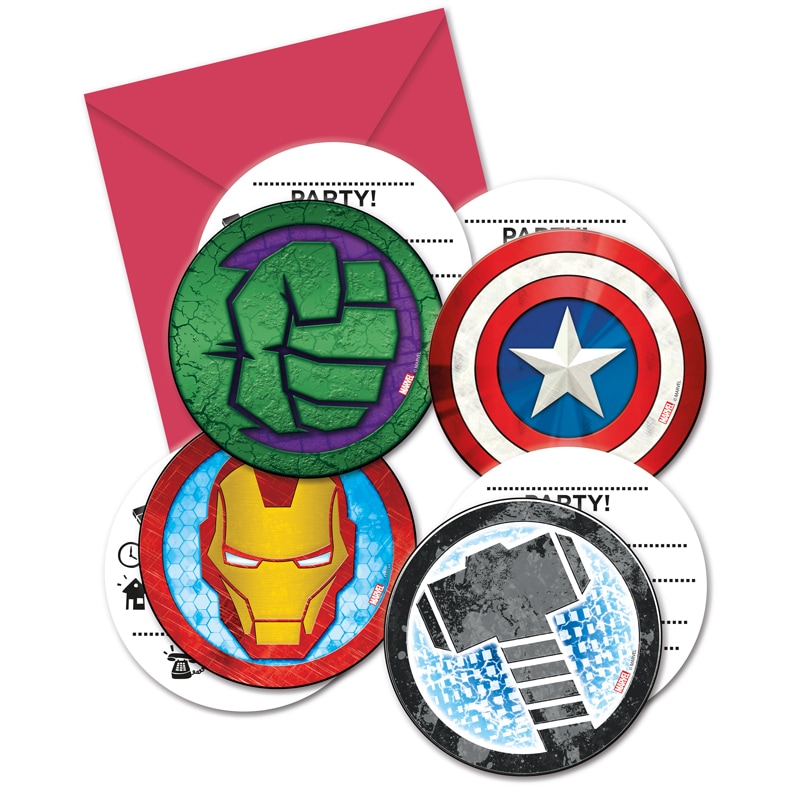 Mighty Avengers - Inbjudningskort 6-pack