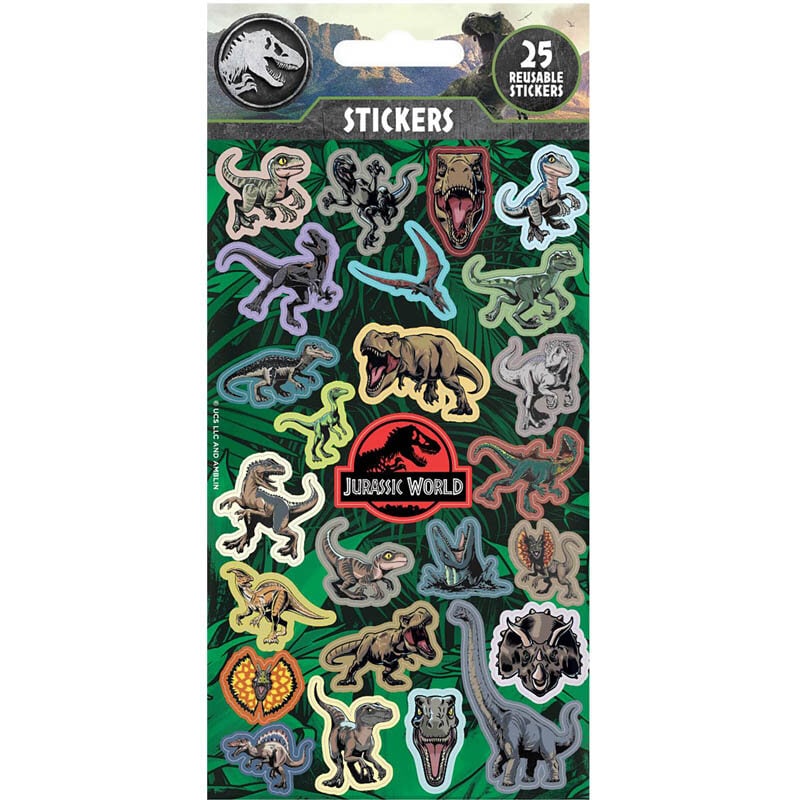 Jurassic World Klistermärken 25-pack