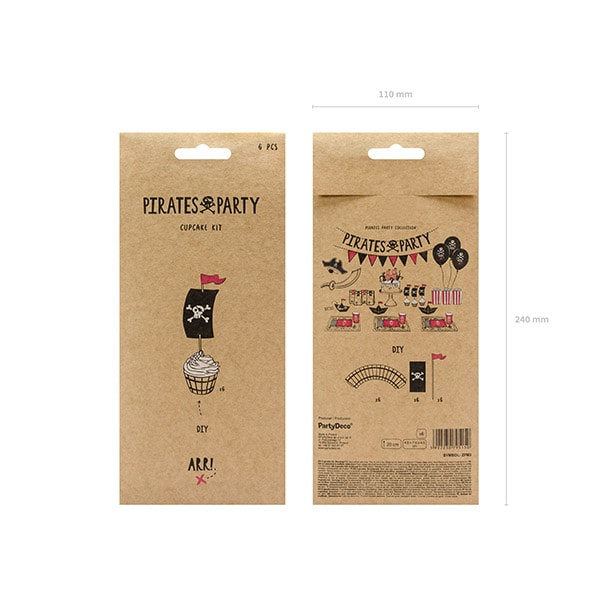 Cupcake Kit Pirattema, 6-pack