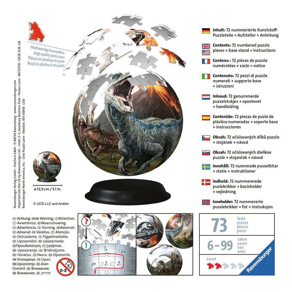 Ravensburger 3D Pussel - Jurassic World 72 bitar
