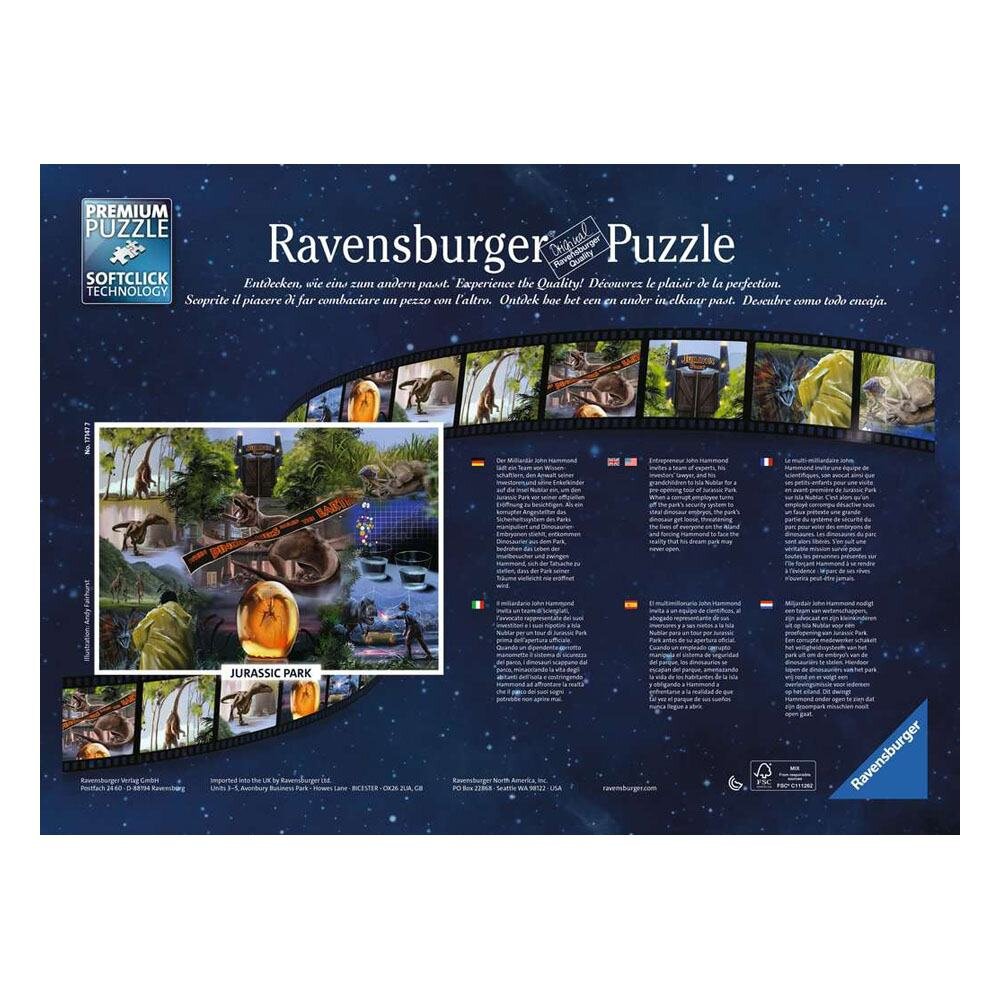 Ravensburger Pussel, Universal Collection - Jurassic Park 1000 bitar