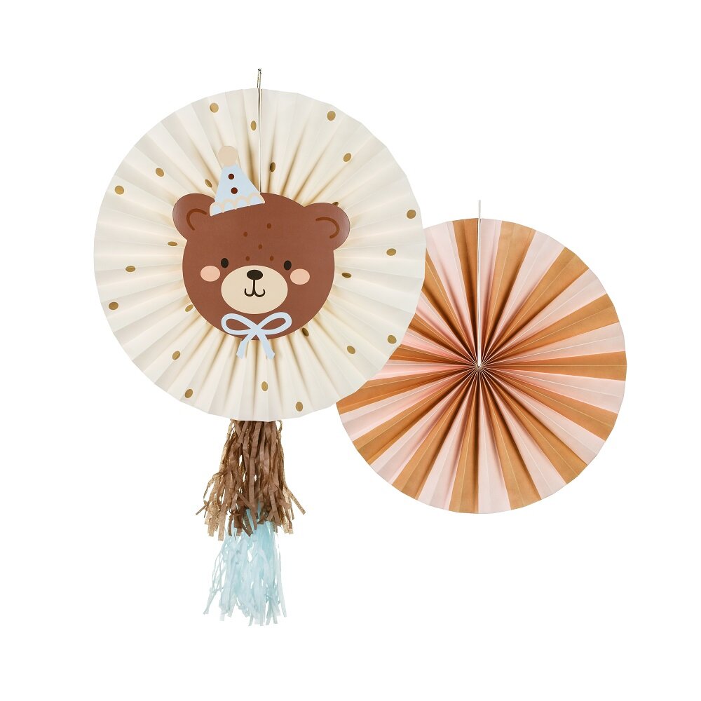 Dekorationsrosetter Teddybjörn 2-pack