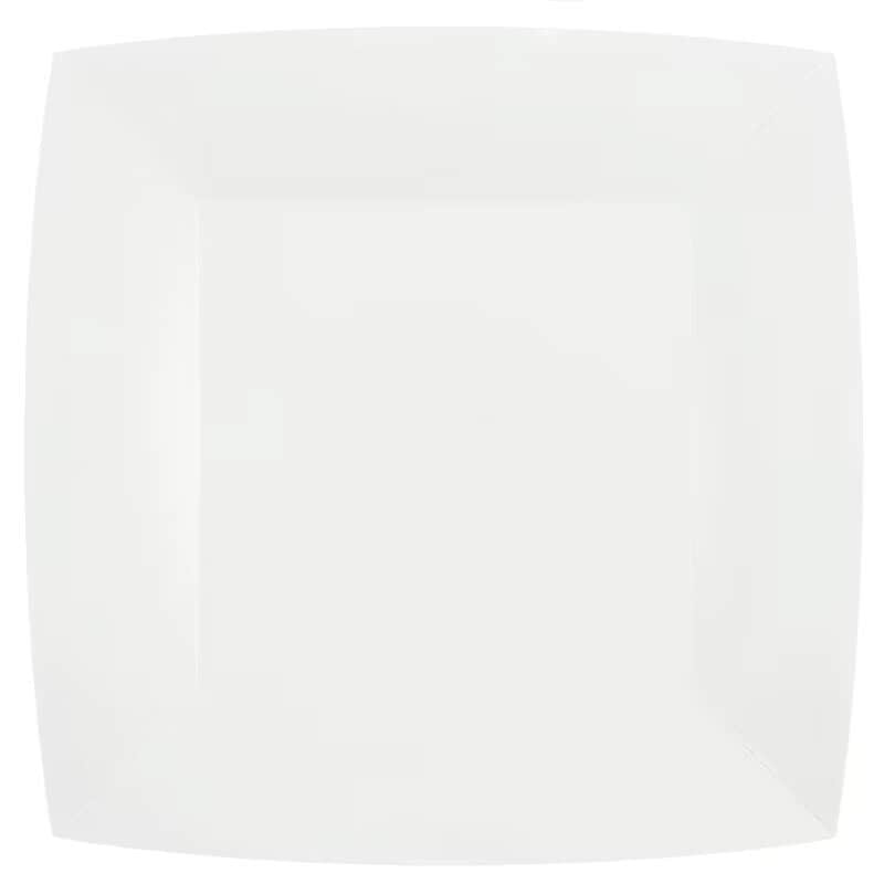 Papptallrikar Fyrkantiga 23 cm - Vita 10-pack