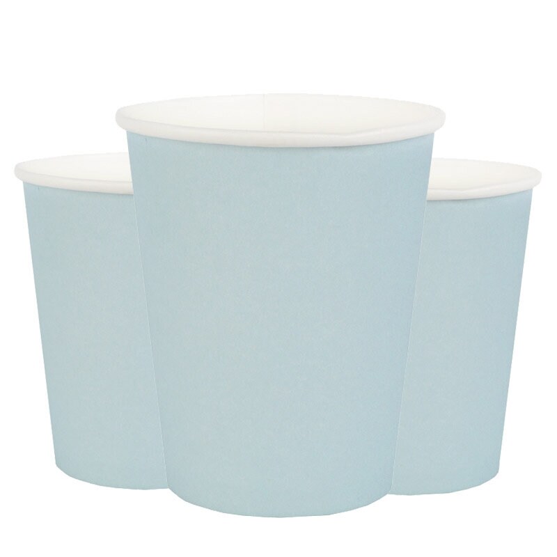 Pappmuggar 250 ml - Ljusblå 10-pack