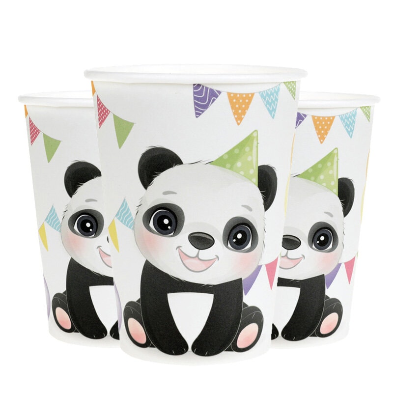 Panda - Pappmuggar 10-pack