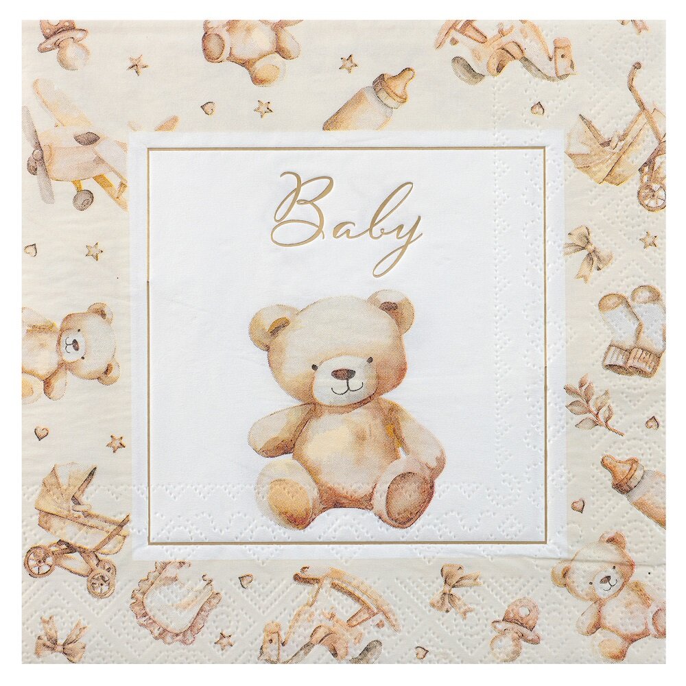 Little Teddy Babyshower Servetter 12-pack