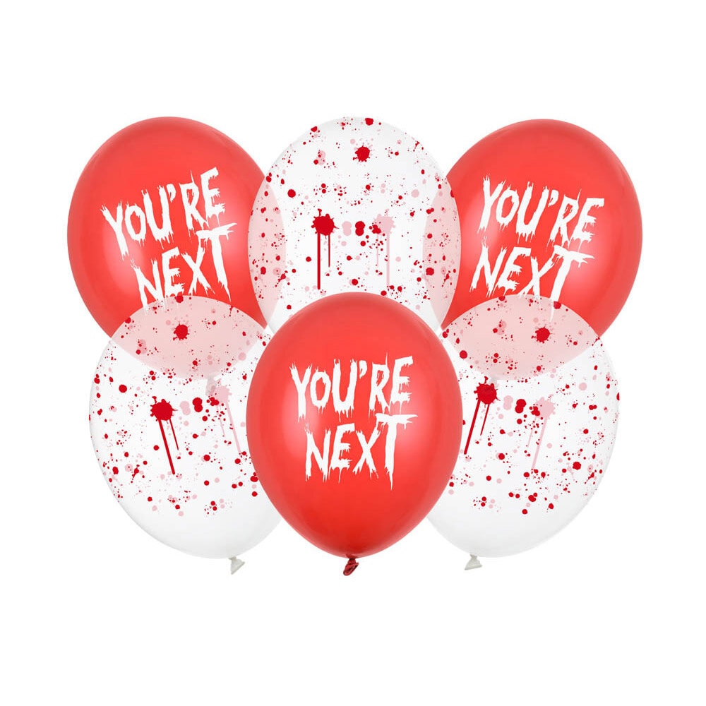 Halloweenballonger You're next 6-pck