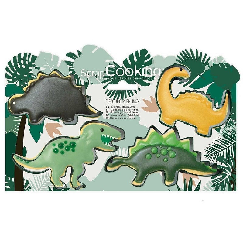 ScrapCooking Kakformar - Dinosaurie 4-pack