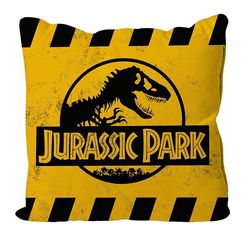 Jurassic Park - Kudde Caution Yellow Logo 40 x 40 cm
