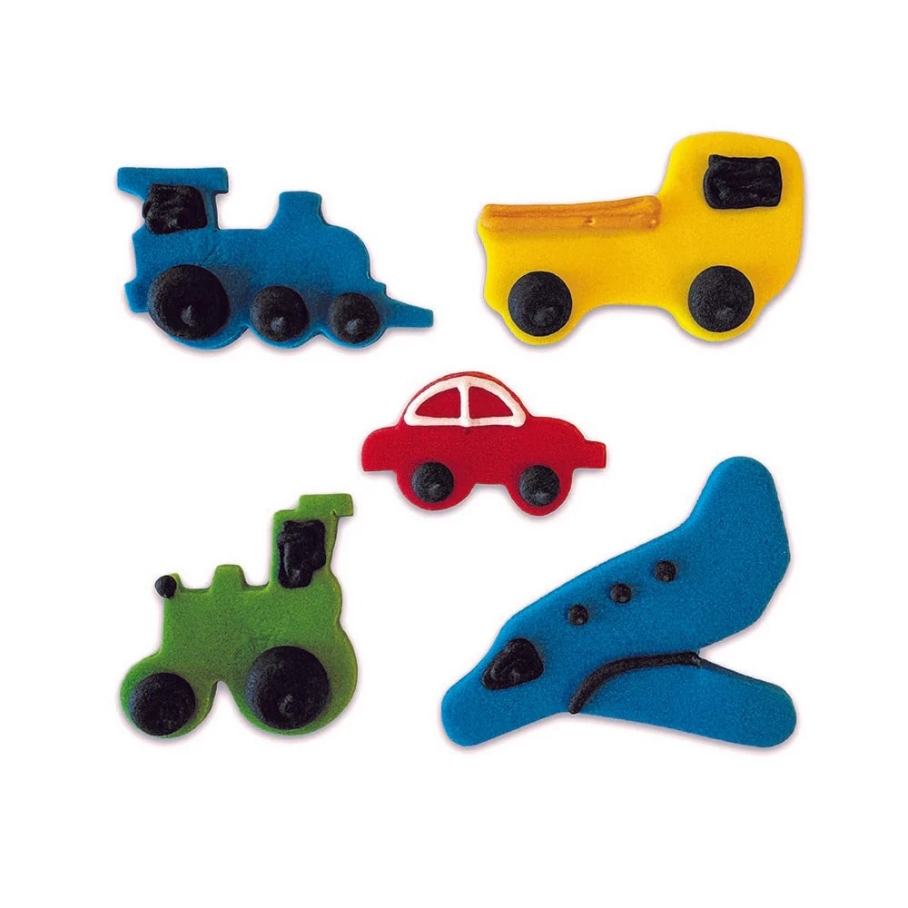 Sockerdekorationer Fordon 5-pack
