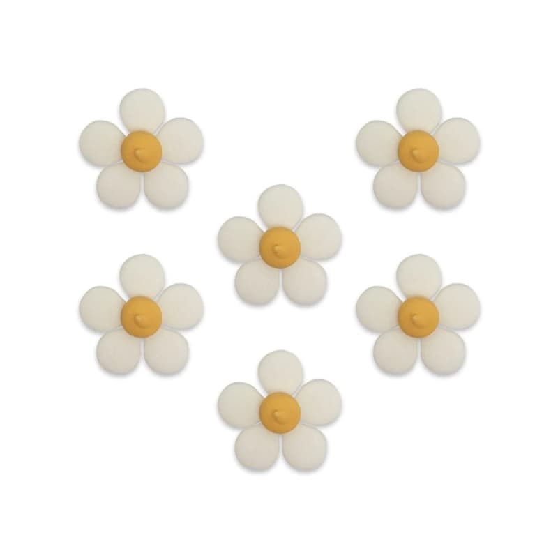 Sockerdekorationer - Daisy 6-pack