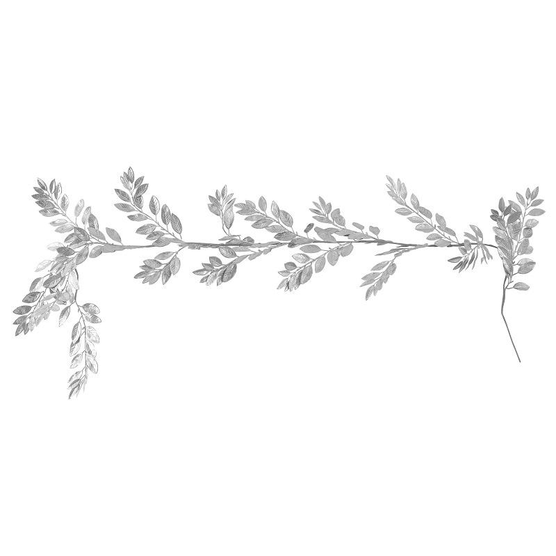 Juldekoration - Dekorationsgirlang silverblad 175 cm