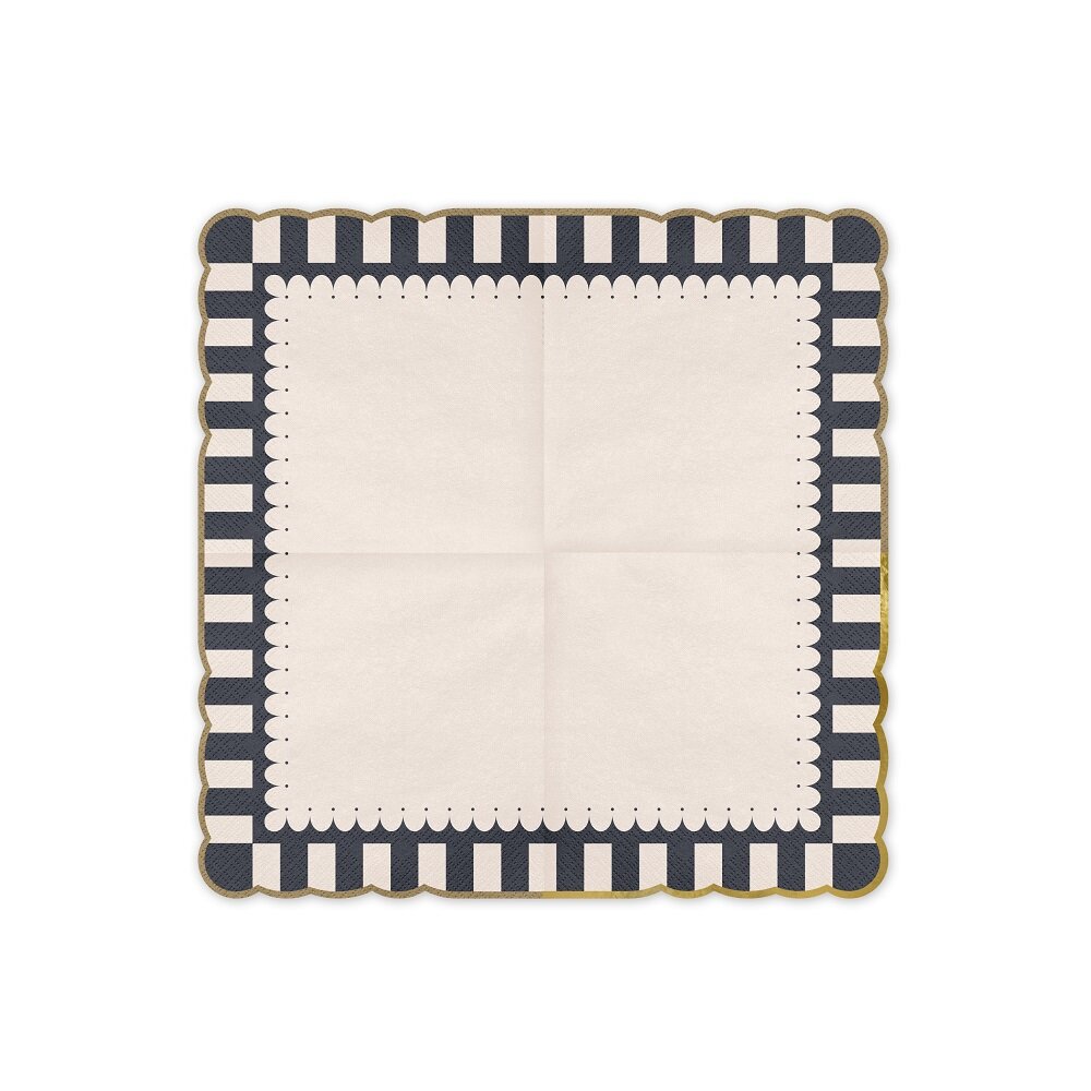 Halloweenservetter med guldkant 12-pack