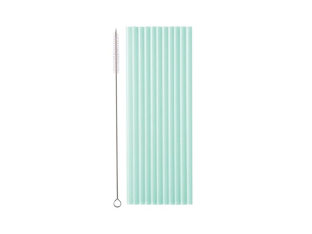 Plastsugrör, Pastellgröna 23 cm 12-pack