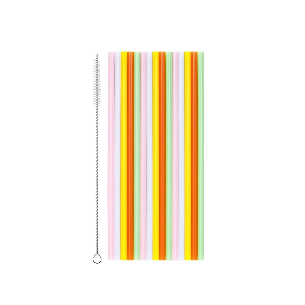 Flerfärgade Plastsugrör 30-pack