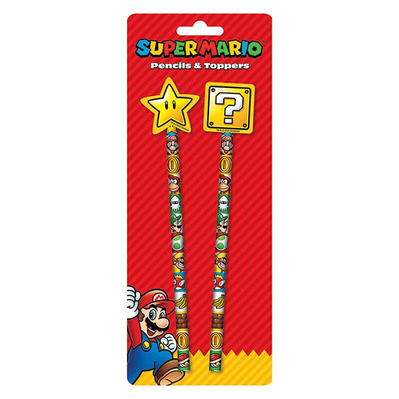 Super Mario - Blyertspennor med Suddgummi 2 st.