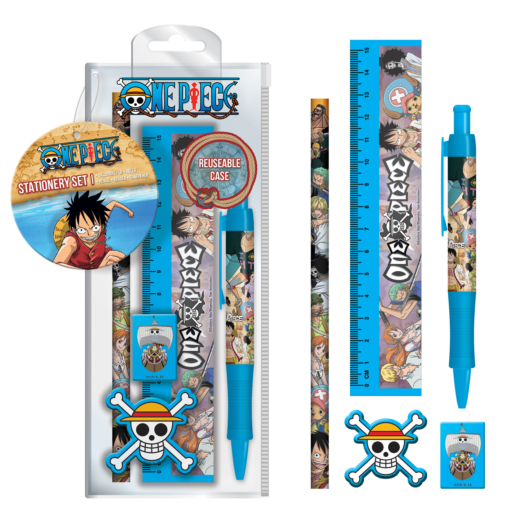 One Piece - Skolset Blå 5-pack